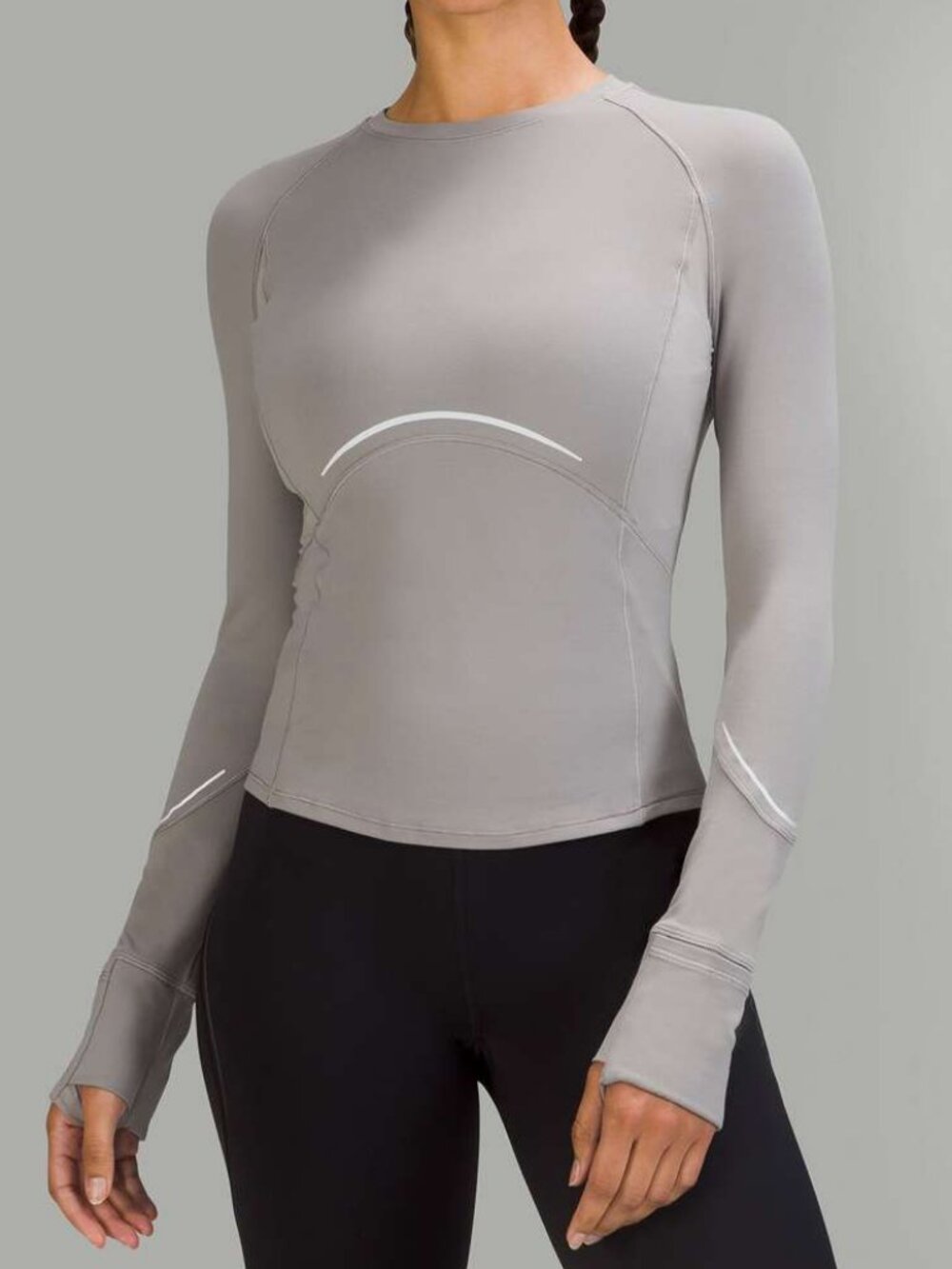 Lululemon Rulu Reflective Running Long Sleeve Gull Grey Size 6 W3FY5S
